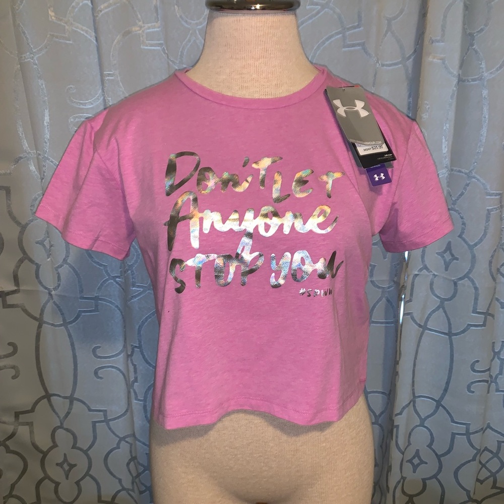 Under Armour Junior Medium Red On Tag NWT Crop Top